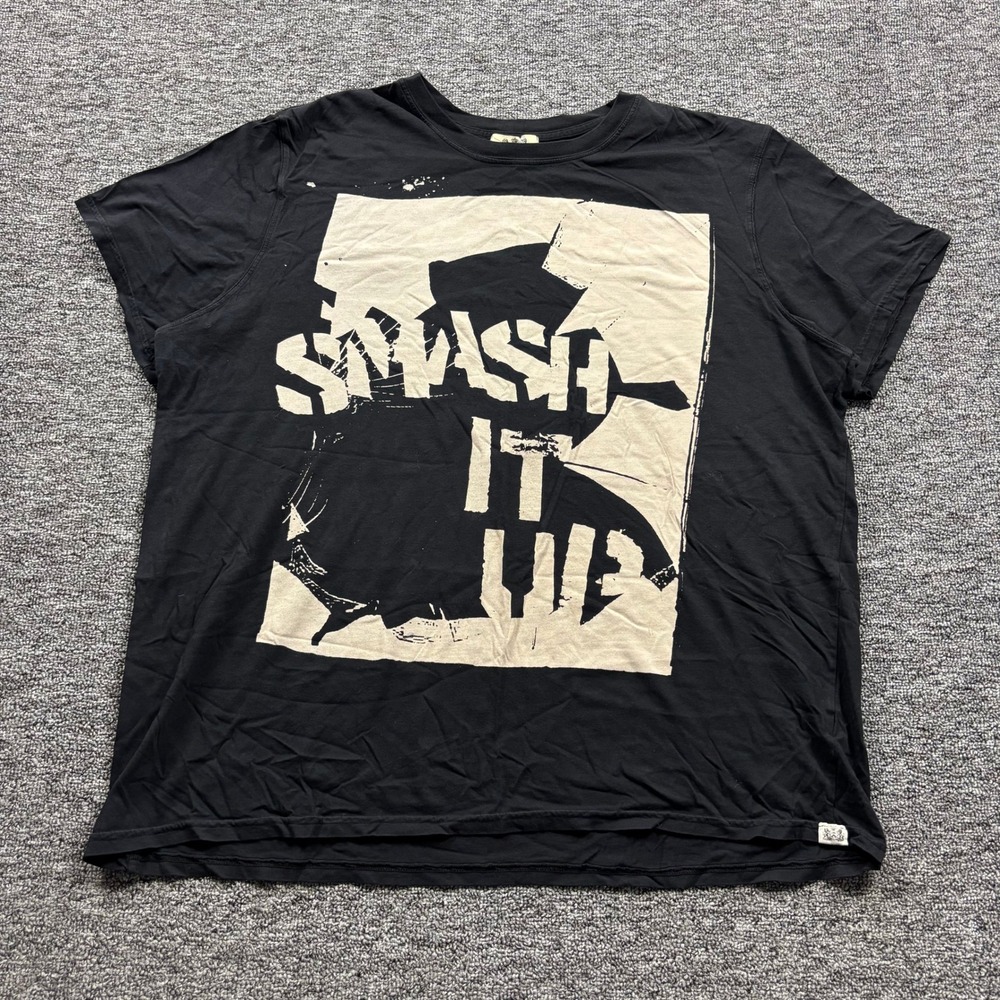 Vintage Y2K Grunge Juicy Couture Smash It Up Graphic Black T-Shirt Size XXL